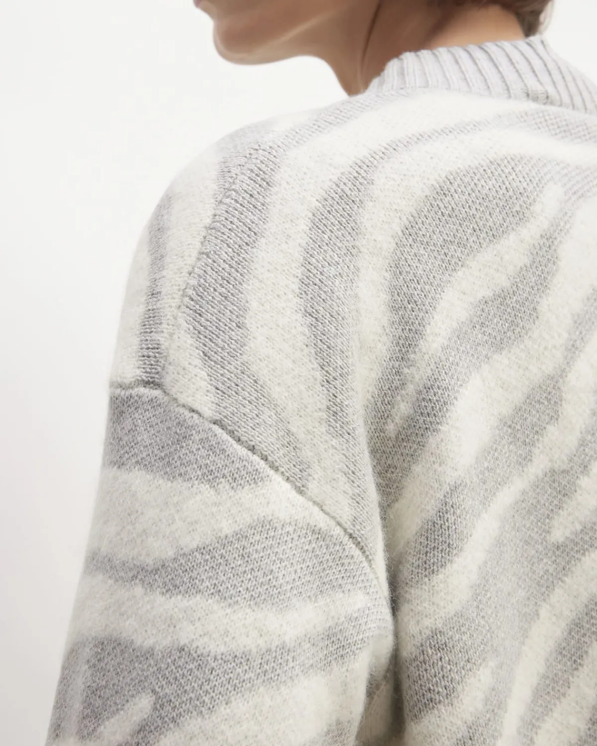 Everlane Sweaters|Cardigans*The Alpaca Tiger Jacquard Cardigan Heathered Grey / Snow