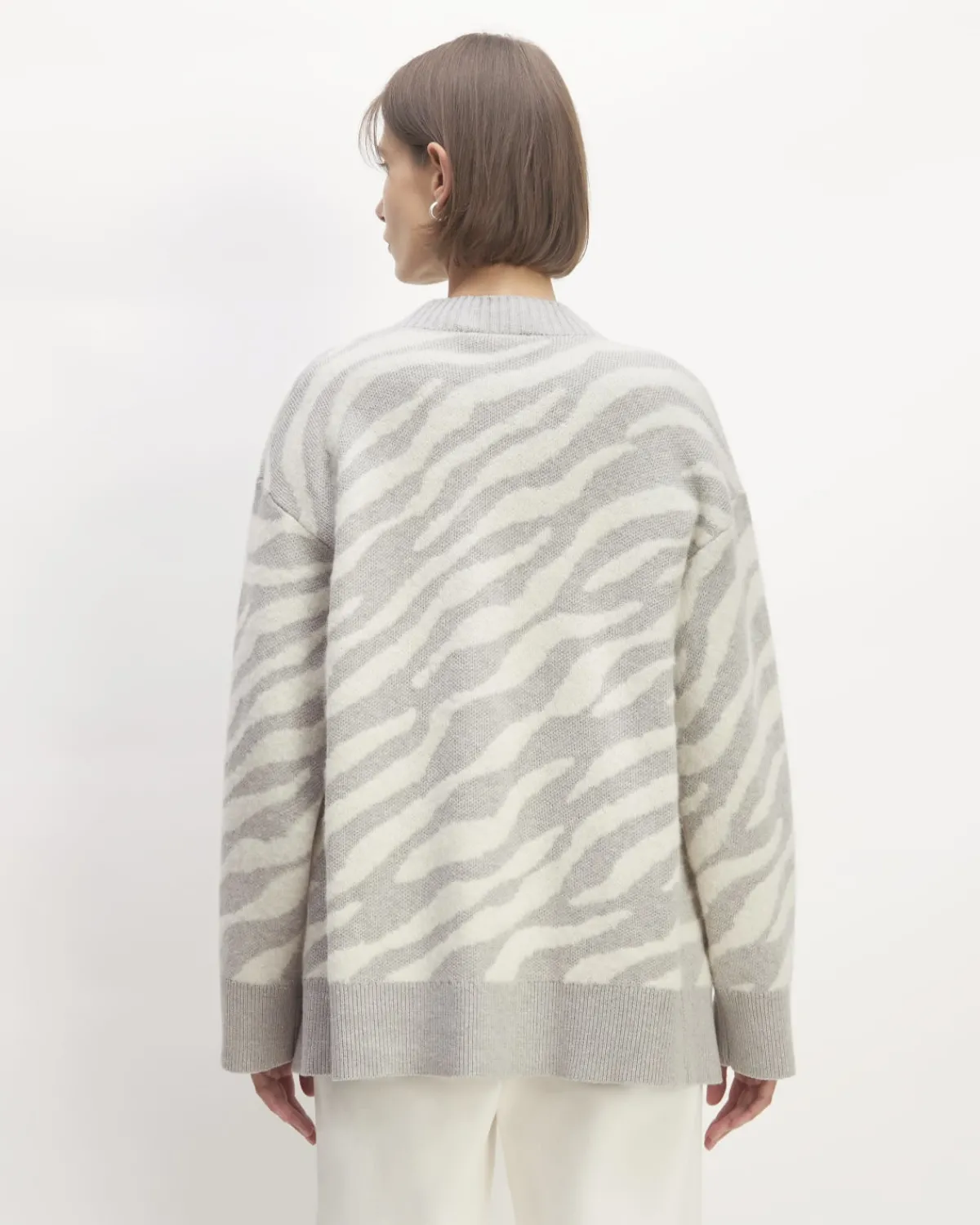 Everlane Sweaters|Cardigans*The Alpaca Tiger Jacquard Cardigan Heathered Grey / Snow