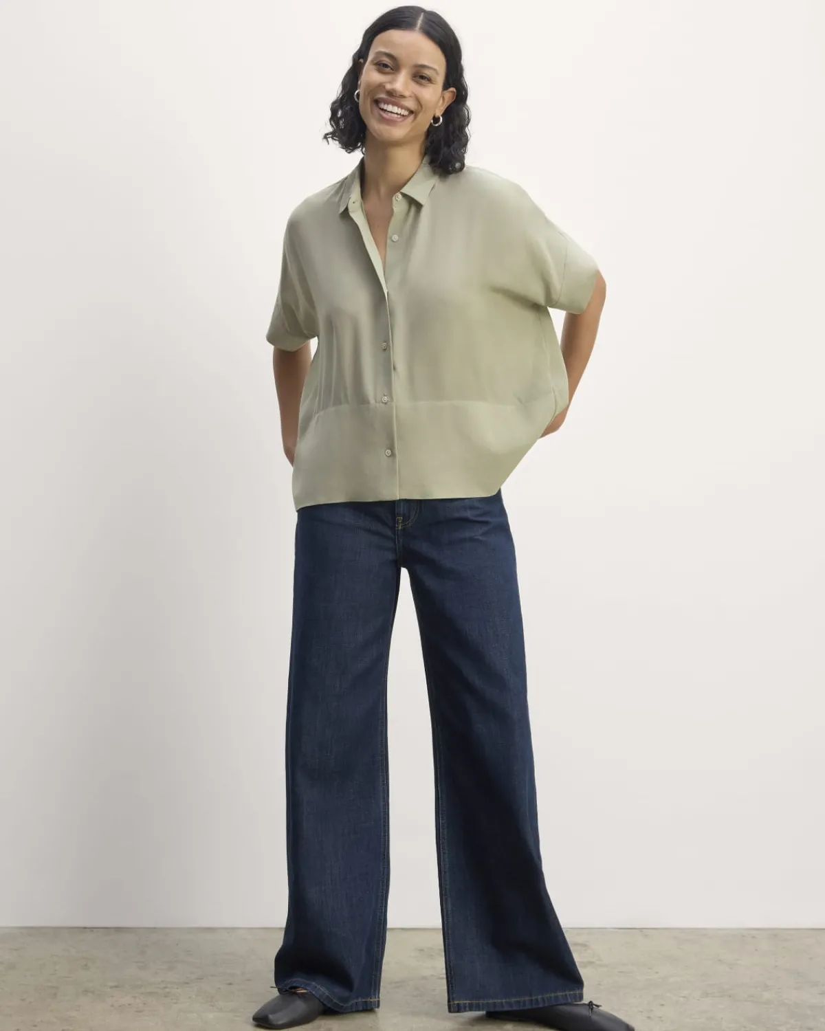 Everlane Tops*The Boxy Shirt in Washable Silk