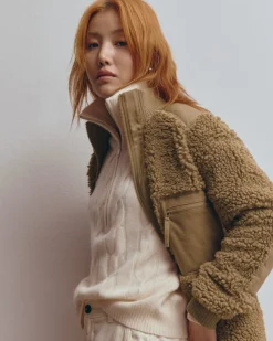 Everlane Sweaters*The Cable Half-Zip in Luxe Merino Bone