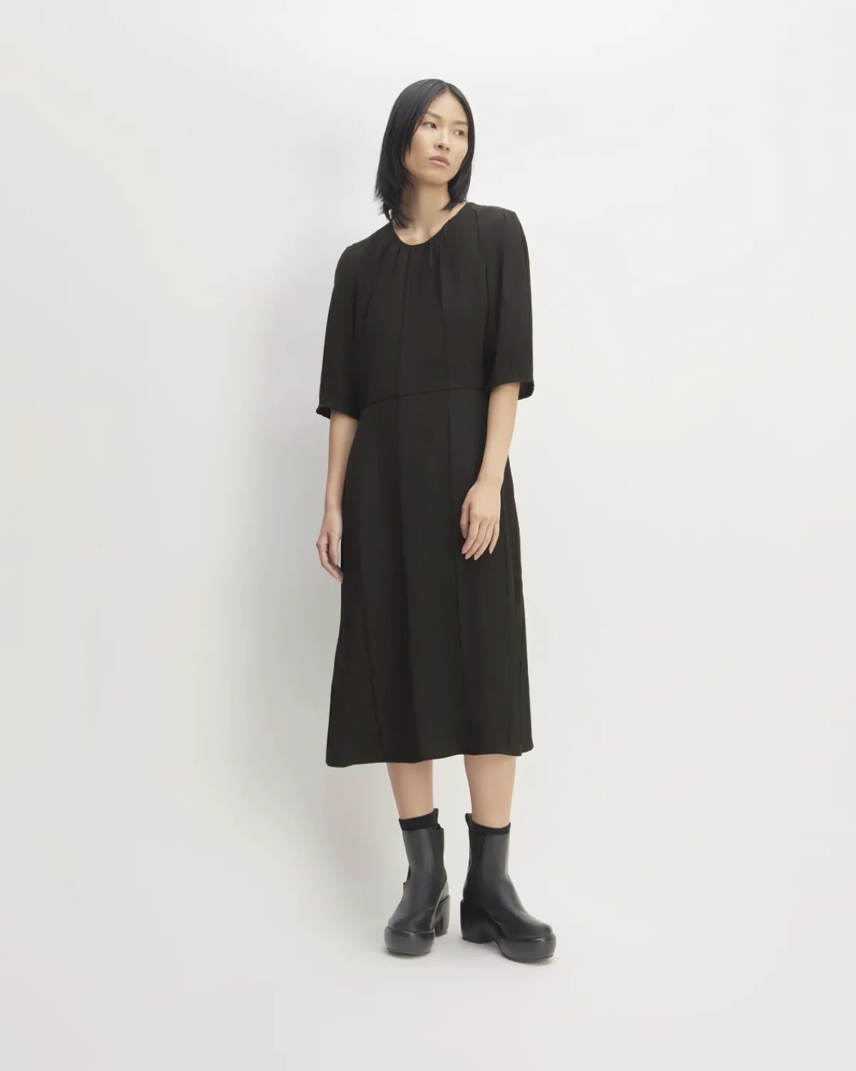 Everlane Dresses*The City Stripe Ruched Dress