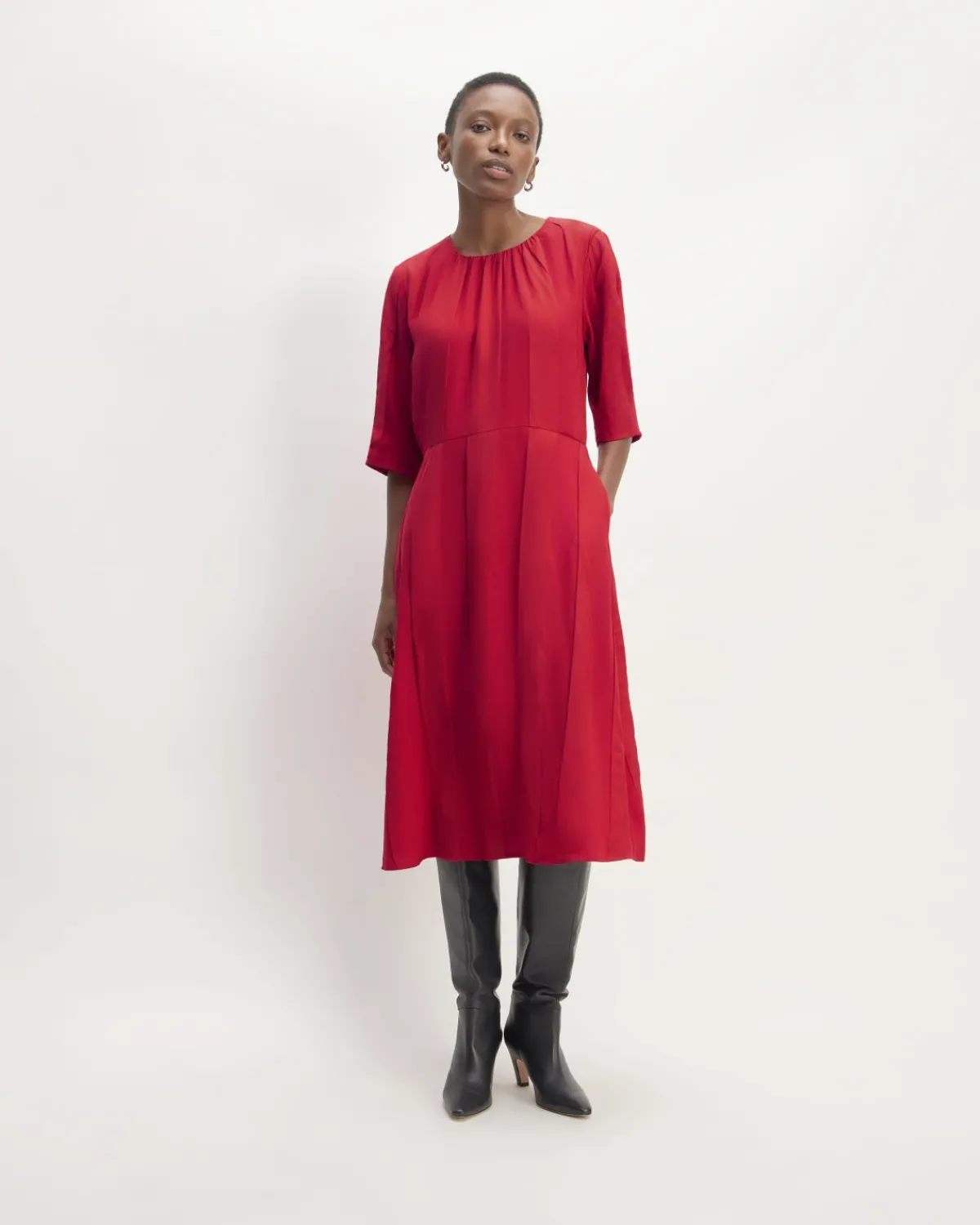 Everlane Dresses*The City Stripe Ruched Dress