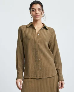 Everlane Tops*The City Stripe Shirt Beech