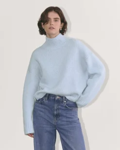 Everlane Sweaters|Turtleneck Sweaters*The Cloud Oversized Turtleneck Chambray Blue