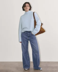 Everlane Sweaters|Turtleneck Sweaters*The Cloud Oversized Turtleneck Chambray Blue