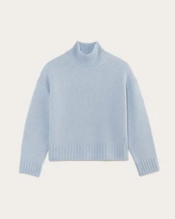 Everlane Sweaters|Turtleneck Sweaters*The Cloud Oversized Turtleneck Chambray Blue
