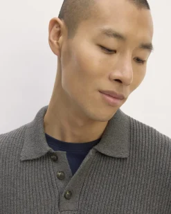 Everlane Sweaters|Turtleneck Sweaters*The Cotton Chunky Rib Polo Heathered Charcoal
