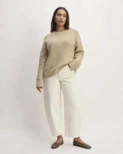 Everlane Sweaters|Crew Sweaters*The Cotton Honeycomb Square Crew Trench Coat Khaki