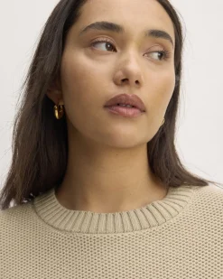 Everlane Sweaters|Crew Sweaters*The Cotton Honeycomb Square Crew Trench Coat Khaki