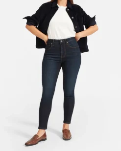 Everlane Jeans*The Curvy Authentic Stretch High-Rise Skinny Jean Dark Blue Wash