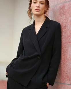 Everlane Jackets & Coats|Blazers*The Drapey City Stripe Blazer Black