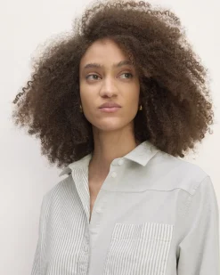 Everlane Tops*The x Marques' Almeida Patchwork Relaxed Shirt Grey Stripe Patchwork