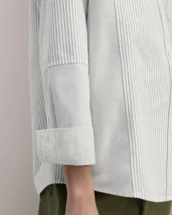 Everlane Tops*The x Marques' Almeida Patchwork Relaxed Shirt Grey Stripe Patchwork
