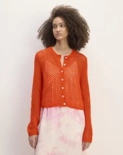 Everlane Sweaters|Crew Sweaters*The x Marques' Almeida Alpaca Mesh Cardigan Red Orange