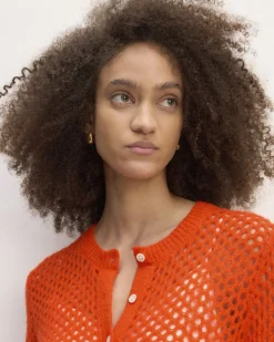 Everlane Sweaters|Crew Sweaters*The x Marques' Almeida Alpaca Mesh Cardigan Red Orange