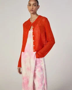 Everlane Sweaters|Crew Sweaters*The x Marques' Almeida Alpaca Mesh Cardigan Red Orange