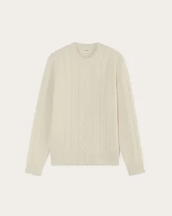 Everlane Sweaters|Turtleneck Sweaters*The Felted Merino Cable-Knit Crew Oat Melange