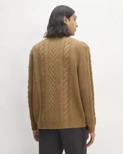 Everlane Sweaters|Turtleneck Sweaters*The Felted Merino Cable-Knit Crew Oat Melange