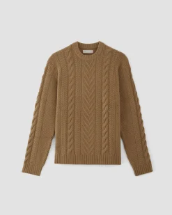 Everlane Sweaters|Turtleneck Sweaters*The Felted Merino Cable-Knit Crew Oat Melange