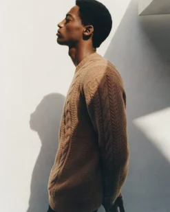 Everlane Sweaters|Turtleneck Sweaters*The Felted Merino Cable-Knit Crew Oat Melange