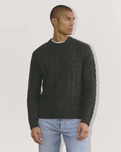 Everlane Sweaters|Turtleneck Sweaters*The Felted Merino Cable-Knit Crew Oat Melange