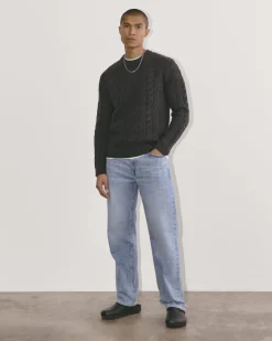 Everlane Sweaters|Turtleneck Sweaters*The Felted Merino Cable-Knit Crew Oat Melange