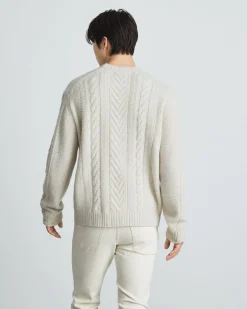 Everlane Sweaters|Turtleneck Sweaters*The Felted Merino Cable-Knit Crew Oat Melange