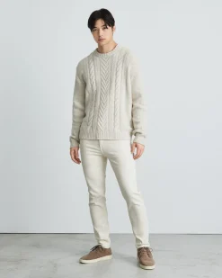 Everlane Sweaters|Turtleneck Sweaters*The Felted Merino Cable-Knit Crew Oat Melange