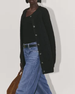 Everlane Sweaters|Crew Sweaters*The Fisherman Cardigan in Cloud Black
