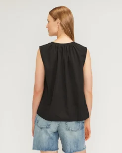 Everlane Tops*The Gathered Tie-Front Top Black