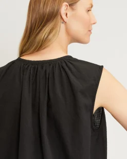 Everlane Tops*The Gathered Tie-Front Top Black