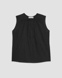 Everlane Tops*The Gathered Tie-Front Top Black