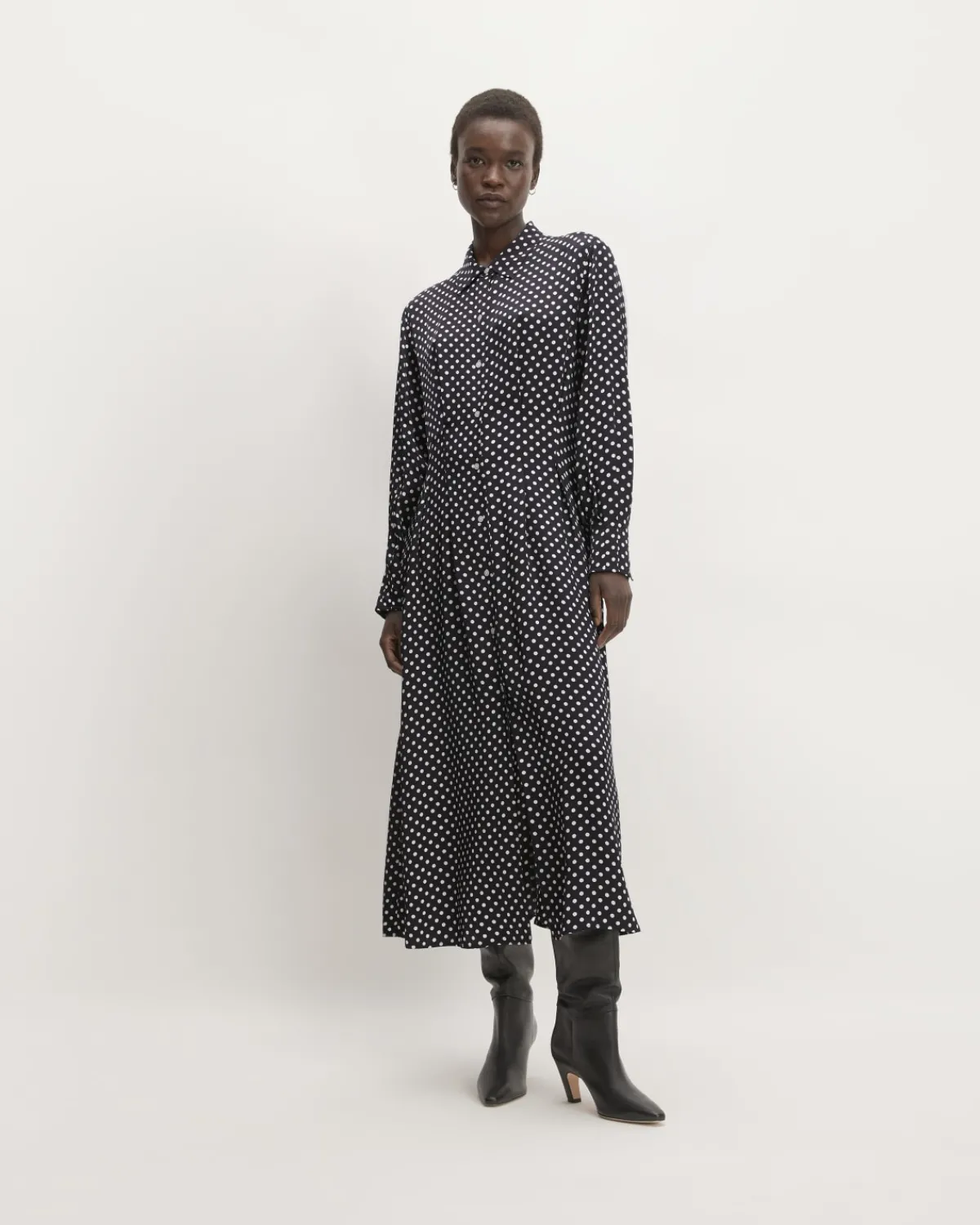 Everlane Dresses*The Hammered Satin Shirt Dress