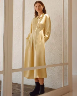 Everlane Dresses*The Hammered Satin Shirt Dress