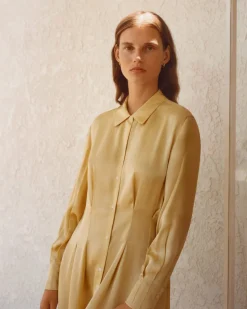 Everlane Dresses*The Hammered Satin Shirt Dress