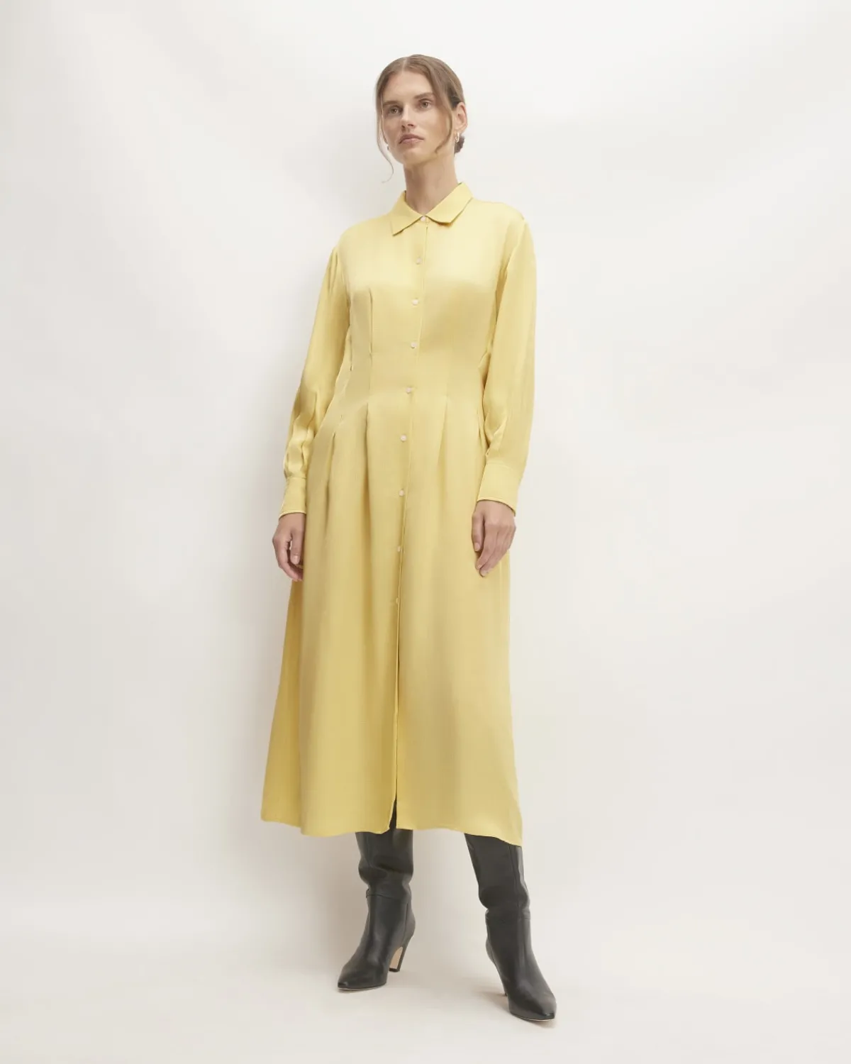 Everlane Dresses*The Hammered Satin Shirt Dress