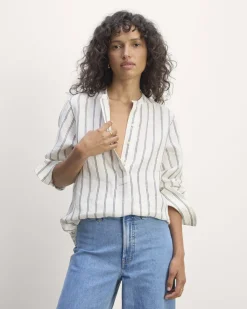 Everlane Tops*The Henley Shirt in Linen