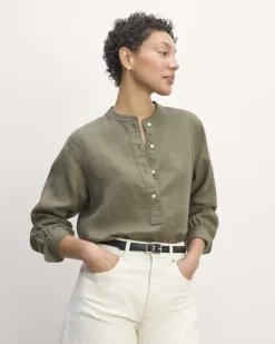 Everlane Tops*The Henley Shirt in Linen