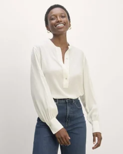 Everlane Tops*The Henley Shirt in Washable Silk