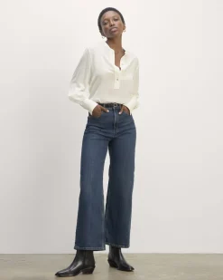 Everlane Tops*The Henley Shirt in Washable Silk