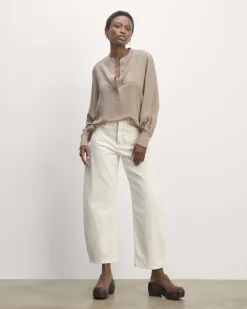 Everlane Tops*The Henley Shirt in Washable Silk