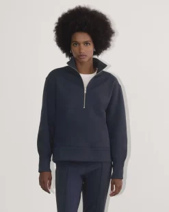 Everlane Loungewear|Tees*The Laid-Back Half-Zip Sweatshirt Heathered Grey / Olive