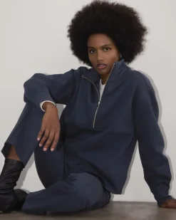 Everlane Loungewear|Tees*The Laid-Back Half-Zip Sweatshirt Heathered Grey / Olive