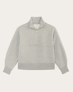 Everlane Loungewear|Tees*The Laid-Back Half-Zip Sweatshirt Heathered Grey / Olive