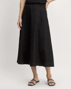Everlane Shorts & Skirts|Jeans*The Linen Eyelet Midi Skirt Marina Bay
