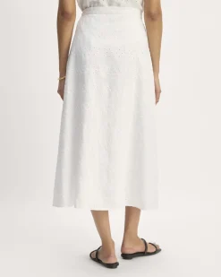 Everlane Shorts & Skirts|Jeans*The Linen Eyelet Midi Skirt Marina Bay