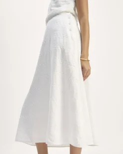 Everlane Shorts & Skirts|Jeans*The Linen Eyelet Midi Skirt Marina Bay