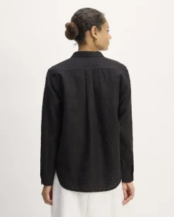Everlane Tops*The Linen Eyelet Relaxed Shirt Black Eyelet