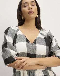 Everlane Dresses*The Linen Oversized Puff-Sleeve Dress