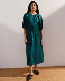 Everlane Dresses*The Linen Short-Sleeve Scoop Midi Dress